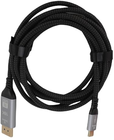 Annadue USB C à DisplayPort Cable, Prend en Charge 16K 60Hz 8K 120Hz 4K 240Hz, Thunderbolt 4/3 To DisplayPort Cable for Home Office, 2M / 6.56ft