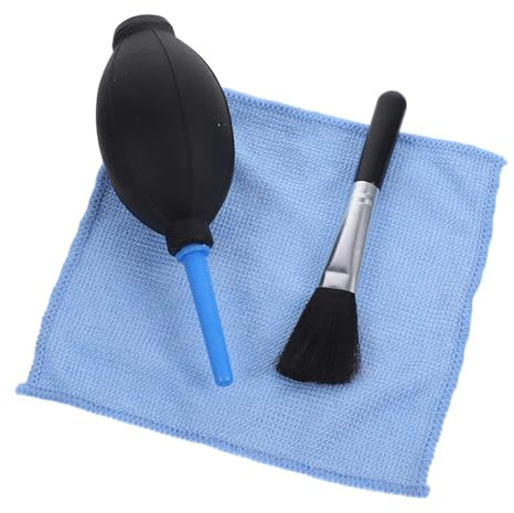VALICLUD Silicone Luftgebläse Kamera Staubreiniger mit Langem Mundstück und Reinigungstuch Kompakter Handlicher Blasebalg aus Hochwertigem Silikon für Objektiv Sensor und Kamera Staubfrei