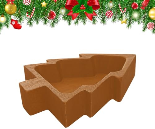 Opilroyn Cuenco para velas, bandeja para servir árbol de Navidad, cuencos de madera, portavelas de Navidad, para aperitivos, alimentos, centros de mesa, estante de escritorio, oficina, dormitorio