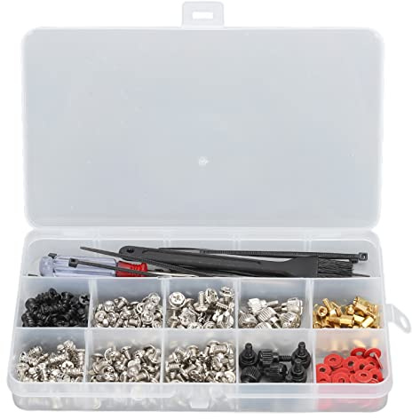 Pssopp Computer-Schrauben-Set, 362-teilig, Edelstahlschrauben mit Kabelbinder und für die Wartung und Reparatur von PC-Motherboards, CPU-Lüftern, Power Towers