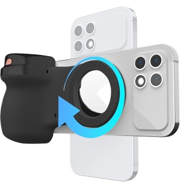 Mango magnético para cámara de teléfono móvil, Giratorio y portátil, cámara Selfie para Smartphone con Disparador, para grabación de vídeo, Deportes al Aire y, Camping