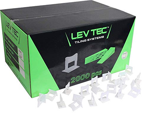 RTC Products LevTec 1/16 Inch Bathroom/Kitchen Tile & Flooring Plastic Leveling Gapping Clips for use with LevTec Wedges, 2000 Count