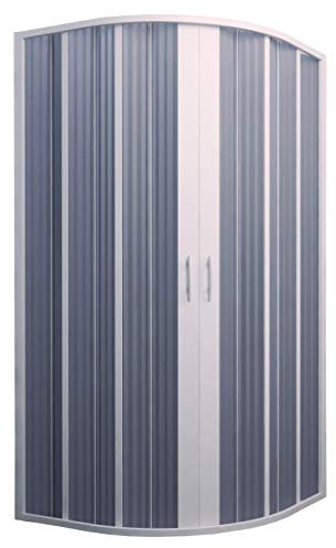 Forte BXF145001 Cabina de Ducha plegable semicircular Apertura Central 90-70x90-70 reducible, Color Blanco