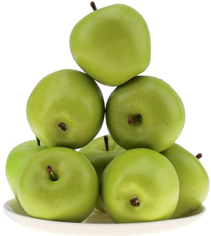 Gresorth 6pcs High Grade 7cm Size Fake Green Apple Decoration Artificial Realistic Fruit Simulation for Home Party Christmas Display