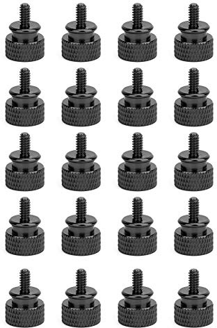 20er Pack Computergehäuse-Rändelschrauben, 6-32 Rändelschrauben mit Vollgewinde, eloxiertes Gehäuse aus Aluminiumlegierung für Abdeckung/Netzteil/PCI-Steckplätze/Festplatten(schwarz)