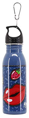 Oh My Pop! Patches-Vattenflaska 500 ml, Mörkblå, Mörkblått, Vattenflaska, 500 ml lappar