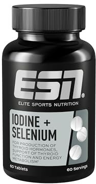 ESN Iodine + Selenium (früher: ESN T3 Support), 60 Tabletten - Jod Selen Komplex, Optimale Dosierung