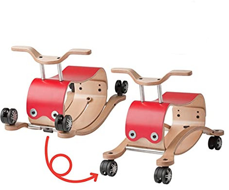 Wishbone FLIP groß, Rutschauto, Schaukel in einem in der Farbe rot