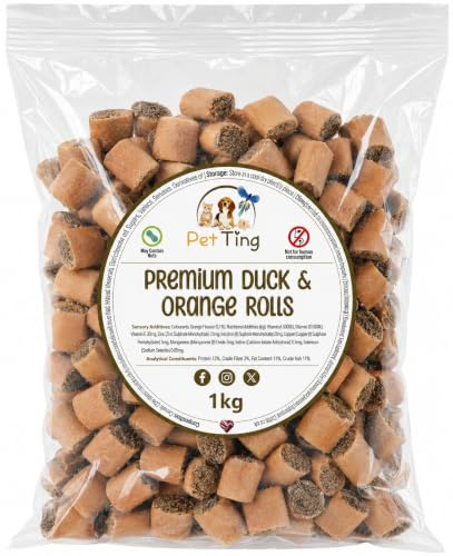 Premium Duck & Orange Dog Biscuits 1kg (Duck & Orange Rolls)