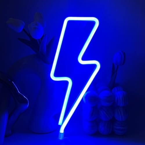 Blitz Neonlicht Leuchtreklame USB oder Batteriebetriebenes Lichtsign Blitz für Schlafzimmer, Weihnachtsbar, Party, Hochzeit, Feiertage, Halloween LED Neonlicht