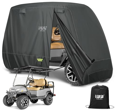 10L0L Universal 2-4 Beifahrer-Golfwagen-Abdeckung für EZGO, Club Car und Yamaha, wasserdicht, sonnenfest und langlebig