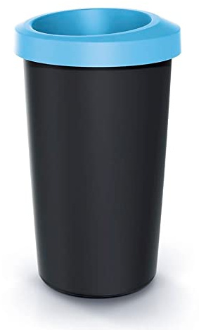 Recyclingeimer 25l keden aus Kunststoff mit praktischem, blauem Öffnungsdeckel.