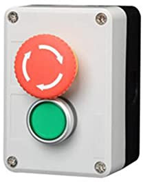 GUMMMY Scatola di controllo con interruttore a pulsante luce 24V/220V con pulsante di arresto di emergenza auto reset industriale scatola impermeabile (colore : 3 rosso giallo verde, dimensioni: 220V)