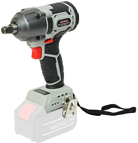 Dino KRAFTPAKET 18V-400Nm Bürstenloser Akku Schlagschrauber 1/2 Zoll Vierkant-Aufnahme mit 3-stufigem Drehkraft-Begrenzer/3-Gang (400Nm/300Nm/200Nm) und LED-Leuchte, Motor bürstenlos (Brushless)