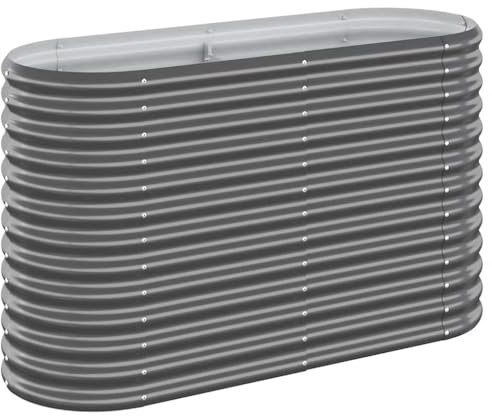 vidaXL Lit Surélevé de Jardin Pot à Fleurs Boîte à Plantes Lit Surélevé Patio Terrasse Extérieur Acier Enduit de Poudre 114x40x68 cm Anthracite