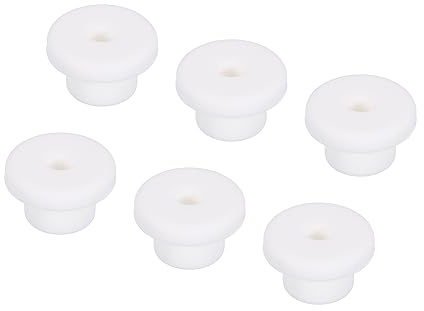 sourcing map 6Pcs T Type Rubber Grommet Mount Dia 15mm ID 6mm H 14mm Seal Protection Flexible Hole Plugs for Cable Pipe White