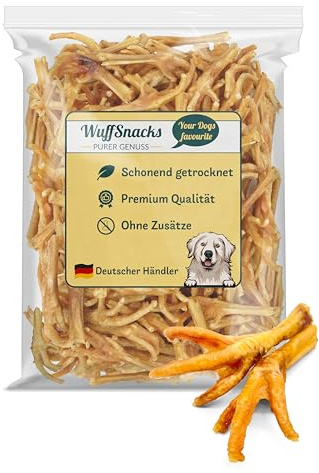 Pattes de poulet pour Chien 1kg 100% Poulet à Mâcher Nourriture pour Chien Barf Friandise de WuffSnacks