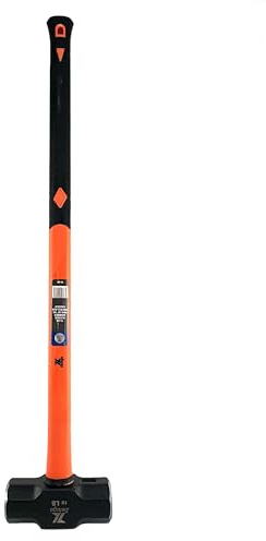 Zeluga 25-350 36in. 10 Lbs Pro Sledge and Club Hammer with 5G Fiberglass Handle, Drilling/Crack Hammer with Forged Steel Construction, Shock-resistant
