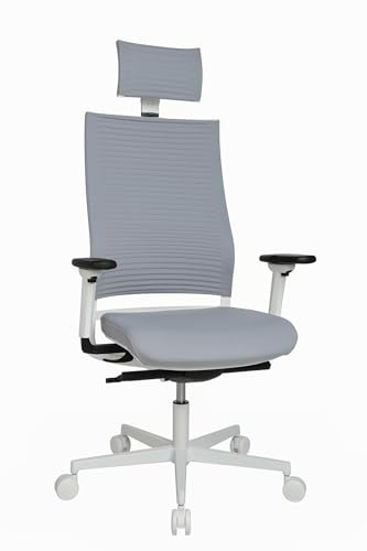 TOPSTAR Sitness Life 80, ergonomischer High-Class Schreibtischstuhl, Bürostuhl Weiß, grau