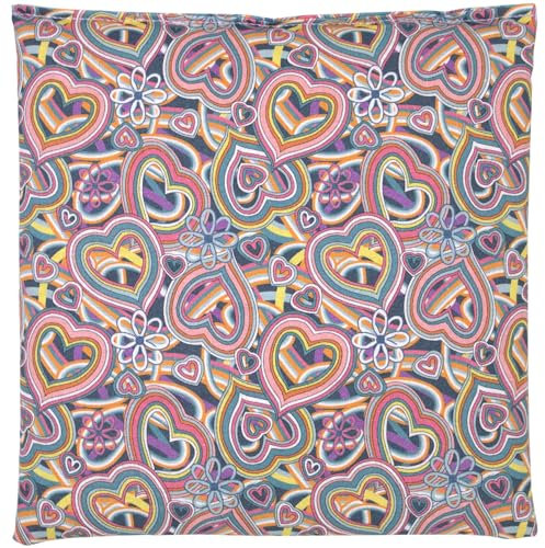 Körnerkissen 24x24cm, Bio Füllung & Bio Stoff Psychedelic Heart. Wärmekissen