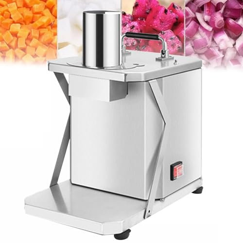 Cortador eléctrico de verduras, trituradora comercial de verduras, patata, cebolla, zanahoria, máquina cortadora de cubos, verduras para uso doméstico comercial, rallador de queso de 10 mm
