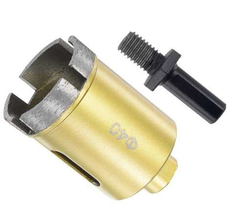 CoCud Diamond Drill Bits Set, 40mm Cutting Diameter, Brazed Diamond Core Drill Bits with M10 Arbor Adapter - (Applications: for Tile Ceramic Marble Stone)