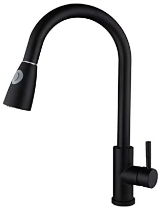 RCSTYNUK Küchenarmatur ausziehbarer Einlochgriff schwenkbar 360 Grad Spülbeckenarmatur Wasserhahn Badezimmer Dusche Sprinkler Ablaufarmatur