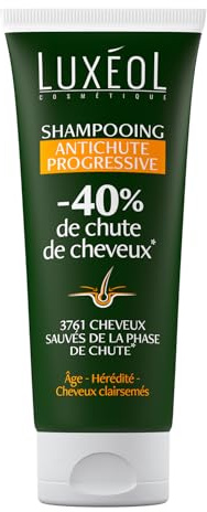 LUXÉOL - Shampooing Antichute Progressive - -40% de chute des cheveux* | Cliniquement prouvé - 96% d'ingrédients d'origine naturelle - Volume, Brillance & Résistance - Fabriqué en France - 200ml
