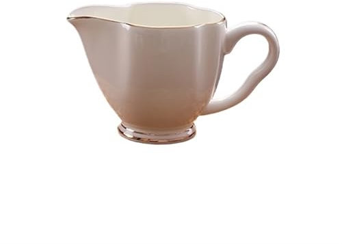 Gravy Boat with Lid 5.3 oz Gravy Boat White Ceramic Sauce Boat with Handle for Salad Dressings, Creamer, Broth, Black Pepper Thanksgiving Gravy Boat(Gold)