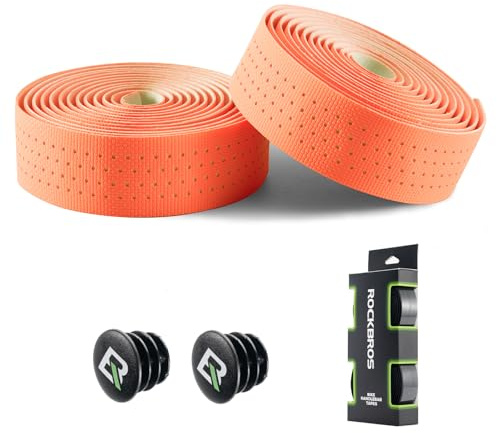 ROCKBROS Rennrad Lenkerband 220 cm, 2 Rollen Lenkerbandset | Stoßdämpfend und rutschfest, extra lang und selbstklebend, einfache Montage für Rennrad, Gravel Bike und Trekkingrad
