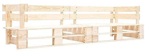 XINCXIN Garten-Palettensofa, sitzbank Balkon Outdoor loungesofa Outdoor balkonbank gartenbank wetterfest Geeignet für Patio Porch Garden Balcony 2-Sitzer Natur Holz