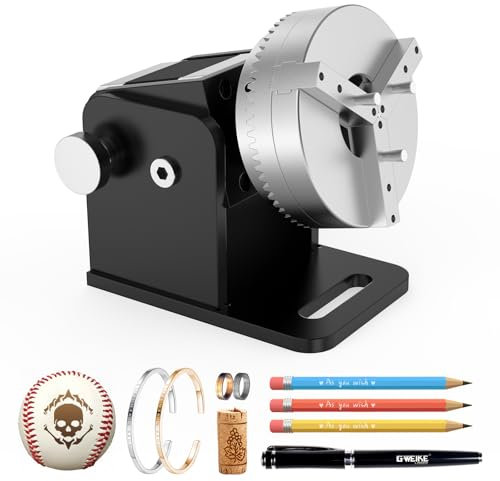 GWEIKE Chuck Rotary for G2/Plus/G2 Pro/G2 Max, Laser Engraving Machine Accessories Rotary - Suitable for Engraving Rings, Bracelets, pens, Small cylinders and Other Special-Shaped Items