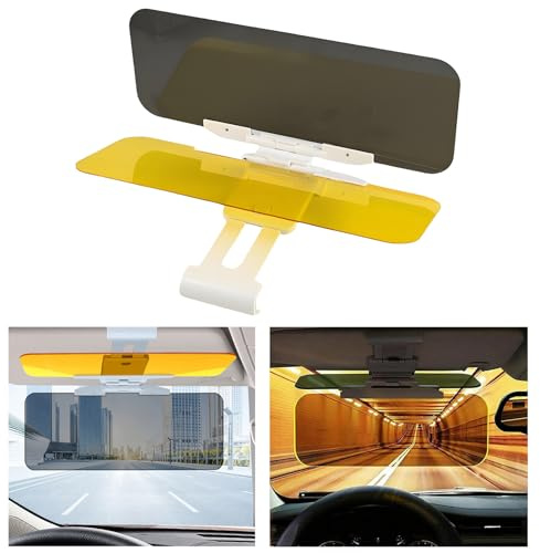 Pare-soleil de voiture 2 en 1 - Protection contre l'éblouissement jour et nuit - Protection UV - Pour voiture, SUV, camion