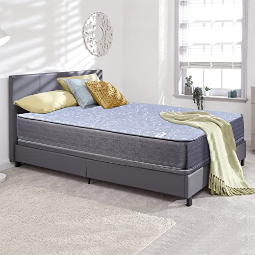 Greaton, 11-Inch Firm Foam Encased Euro Top Gel Infused Innerspring Mattress with 8 Wood Box Spring/Foundation Set, Queen
