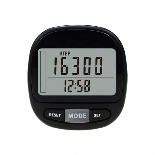 3D Pedometer for Walking, No Bluetooth with Large Screen, Step Counter for Walking with Calorie & Distance Tracking, 7-Day Memory, Clip-On Fitness Tracker for Men Women Seniors (Black, 32g)