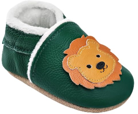 IceUnicorn - Scarpine per gattonare invernali per neonati, in morbido pile, con fodera calda, scarpe per primi passi in pelle liscia e morbida, 12-18 mesi