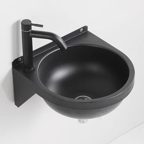 Vasque Murale En Acier Inoxydable, Petit Meuble-lavabo Suspendu Avec Robinet, Lavabo D'angle Pour Salle De Bain, Buanderie, Restaurant, Cuisine(Zwart)