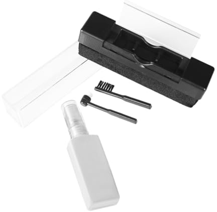 Uonlytech Kit Limpieza Tocadiscos Vinilo con Cepillos Especiales Antiestáticos Almohadilla de Terciopelo y Líquido Limpiador Elimina Polvo y Suciedad para Mejorar Sonido y Prolongar Vida de