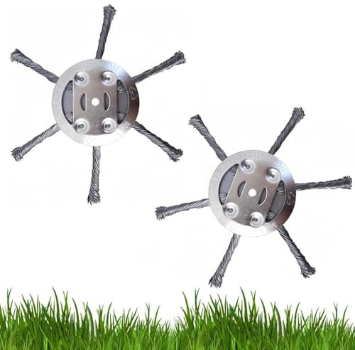 2 cepillos para desbrozadora, 5 mm de diámetro, cabezal de alambre de acero, cepillo para hierbas silvestres para desbrozadora, cepillo para desbrozadoras, cepillo profesional para desbrozadora