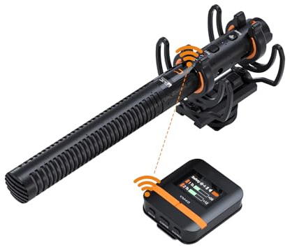 Yctze Microphone Double Canal VM40 avec Enregistrement 48 KHz/32 Bits, Microphone de Caméra sans Fil pour Enregistrement intégré 32 G, Micro Super Cardioïde pour Smartphone, Vidéo PC, (VM40)