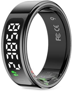 PRIXTON Anillo Inteligente Smart Ring Orbyt Touch, Pantalla Táctil, Base de Carga, Análisis del Sueño/Pulsómetro/Podómetro/Calorías, Android e iOS, Color Negro, Talla 9 (19.1 mm) (Reacondicionado)
