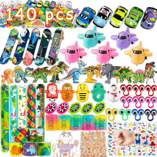 Party Bag Fillers for Kids 140 Pcs Prize Box Toys Unisex Assortment Toys Classroom Prizes Rewards Goodie Loot Bag Fillers for Boys Girls Birthday Party Favors Toy Bulk for School Game Lucky Dip Prizes