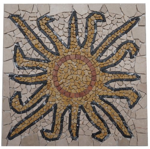 Mosaikfliesen Rosone Marmor Rosette Fliesen 66 x 66 cm x 8 mm 023