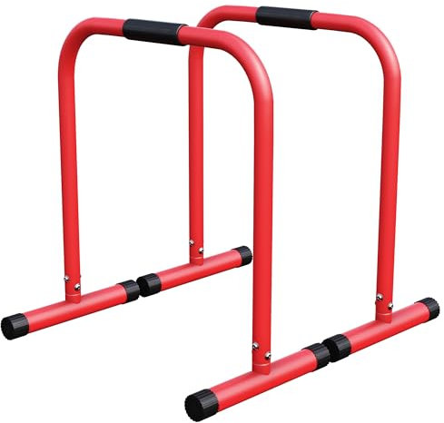 GORILLA SPORTS® Dip Barren - 2er Set, 61 x 38 x 73 cm, bis 200 kg, rutschfest, Farbwahl - Fitness Parallettes, Dip Station, Push Up Stand Bar, Stangen, Ständer, Calisthenics Trainingsgerät