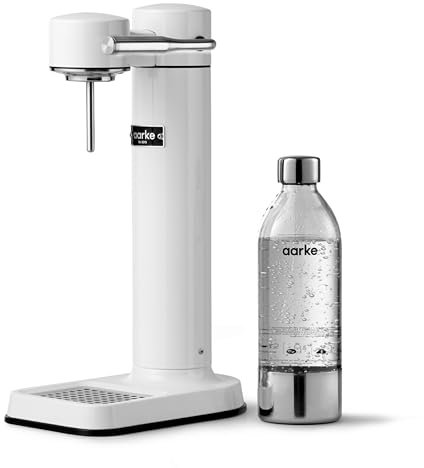 Aarke Carbonator 3, Wassersprudler aus Edelstahl mit Aarke Flasche, Weiß Finish