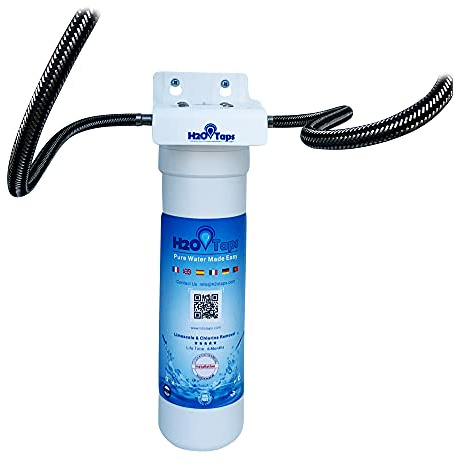 H2O Taps Untertisch-Wasserfilter - Wasserreiniger, Filtersystem, reduziert Kalk, Blei, Chlor, Metalle - Wasserfilter unter der Spüle, hohe Kapazität, komplettes Kit