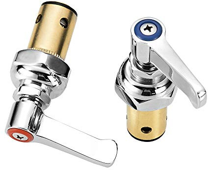 Weirun Brass Spindle Assembly Faucet Handle for Eterna Valve Replacement Commercial Pre Rinse Kitchen Sink Faucet Wall Mount Chrome