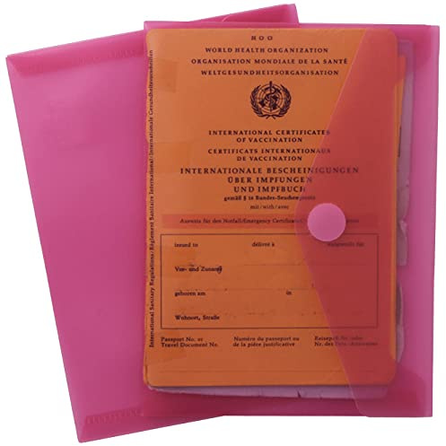 orgaexpert Schutzhülle für Alten Impfpass 160 x 120mm ROT Mappe mit Klettverschluss Impfausweis Impfbuch Hülle Etui Umschlaghülle