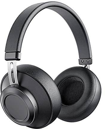 Bluedio BT5 │ Auriculares Bluetooth circumaurales, 20 Horas de reproducción, inalámbricos, Almohadillas de Piel sintética y Suave Espuma viscoelástica, micrófono Incorporado, Color Negro