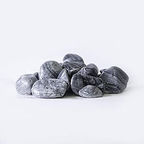 S4G Decorative Stones for Garden bags 20 kg | Kronos Pebbles is a premium natural stone of dark grey shades. Perfect for water features such as pools, ponds, fountains, aquariums. (20, 30/60 mm)